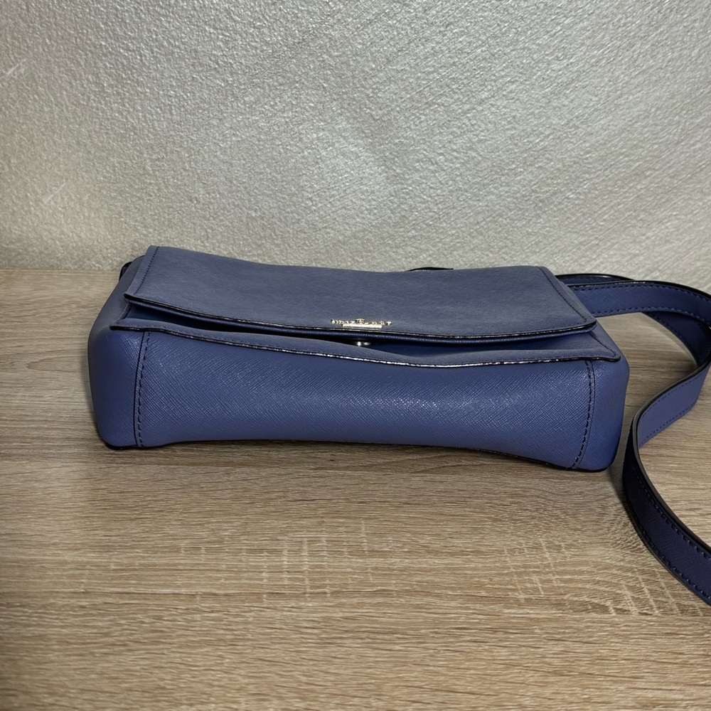 Kate Spade New York Blue Leather Crossbody Bag Adjustable Strap Purse - Picture 2 of 16
